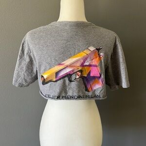 Supreme Atelier Mendini Milan Graphic Cropped Gray T Shirt